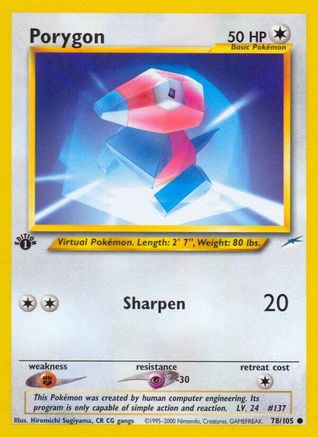 Porygon 78/105 - [Neo Destiny] 1st Edition