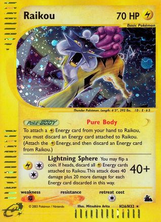 Raikou (H26)/144 - [Skyridge] Holofoil