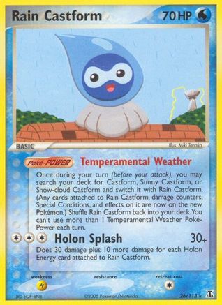 Rain Castform (26/113) (Estampillé) [EX : Espèces Delta] 