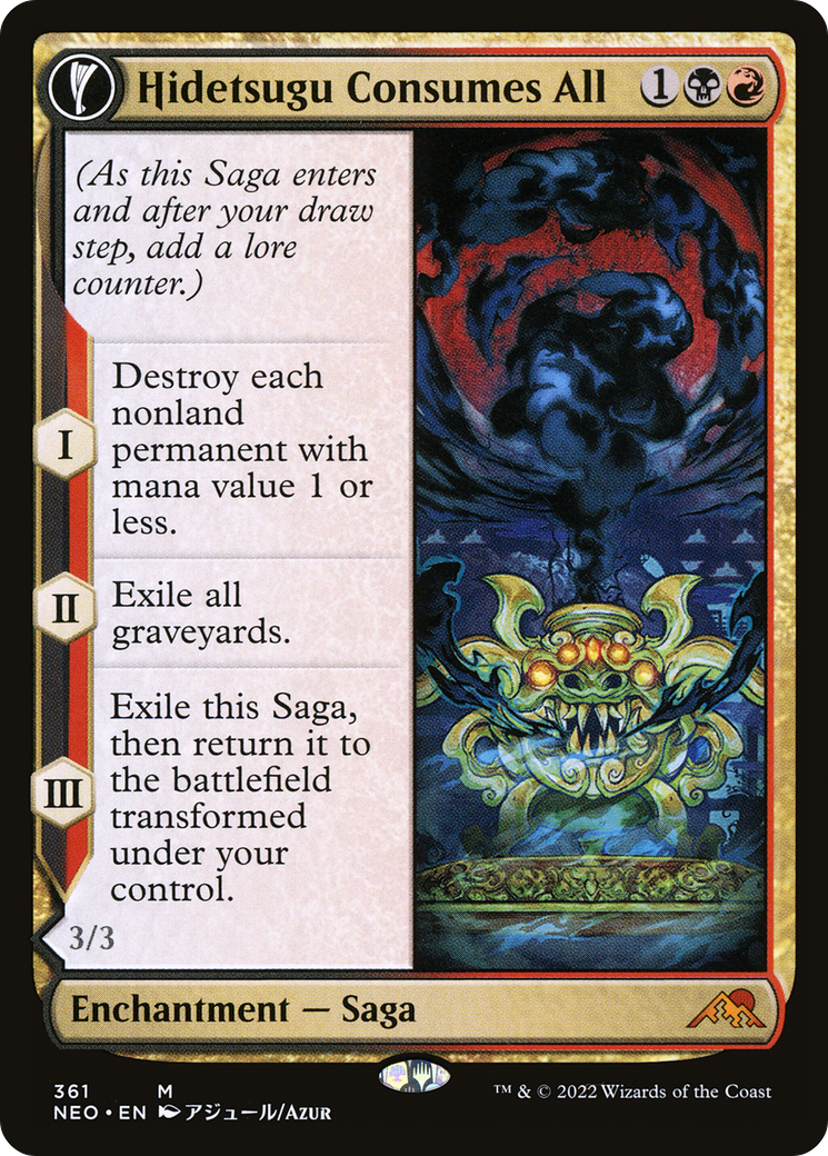 Hidetsugu Consumes All // Vessel of the All-Consuming (NEO-361) - [Kamigawa: Neon Dynasty]: (Showcase, fandfc) Foil