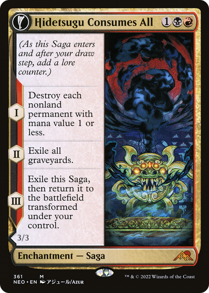 Hidetsugu Consumes All // Vessel of the All-Consuming (NEO-361) - [Kamigawa: Neon Dynasty]: (Showcase, fandfc)