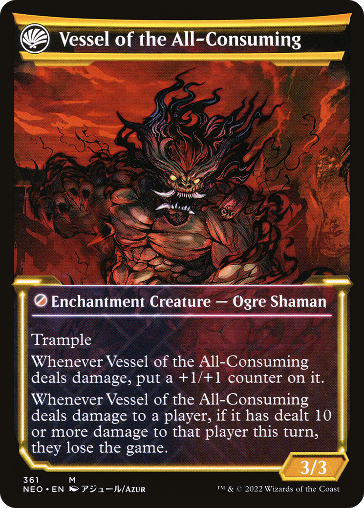Hidetsugu Consumes All // Vessel of the All-Consuming (NEO-361) - [Kamigawa: Neon Dynasty]: (Showcase, fandfc) Foil