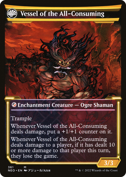 Hidetsugu Consumes All // Vessel of the All-Consuming (NEO-361) - [Kamigawa: Neon Dynasty]: (Showcase, fandfc) Foil