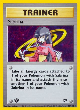 Sabrina (20) 20/132 - [Gym Challenge] 1st Edition Holofoil