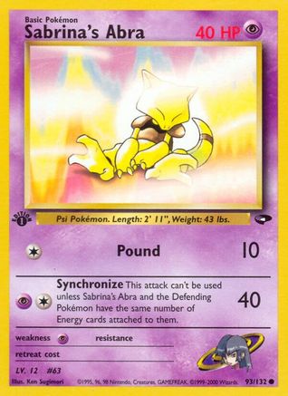 Sabrina's Abra (93) 93/132 - [Gym Challenge] 1st Edition