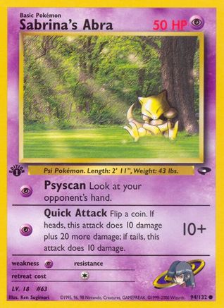 Sabrina's Abra (94) 94/132 - [Gym Challenge] 1st Edition
