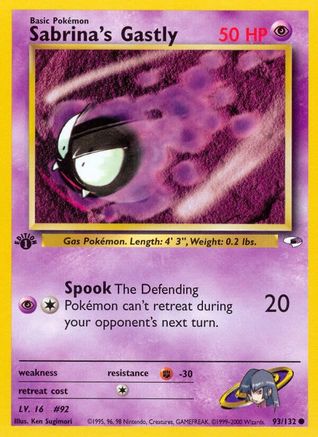 Sabrina's Gastly 93/132 - [Gym Heroes] 1st Edition