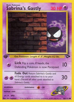 Gastly de Sabrina (96/132) [Gym Challenge Unlimited] 