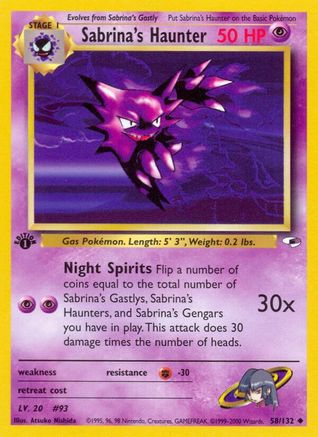 Sabrina's Haunter 58/132 - [Gym Heroes] 1st Edition