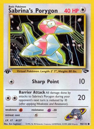 Sabrina's Porygon 98/132 - [Gym Challenge] 1st Edition
