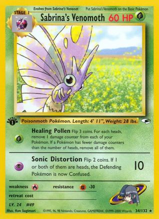 Sabrina's Venomoth 34/132 - [Gym Heroes] 1st Edition