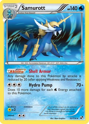 Samurott (32/114) [Noir et blanc : ensemble de base] 