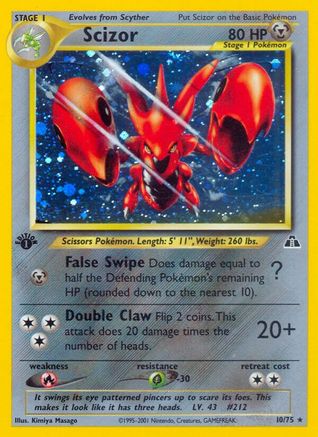 Scizor (10) 10/75 - [Neo Discovery] 1st Edition Holofoil