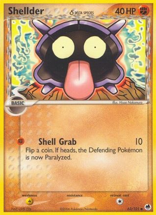 Shellder (63/101) (Espèce Delta) [EX : Dragon Frontiers] 