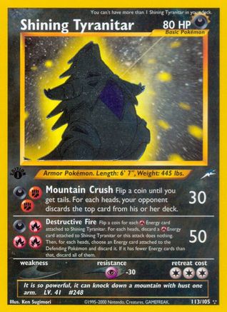 Shining Tyranitar 113/105 - [Neo Destiny] 1st Edition Holofoil
