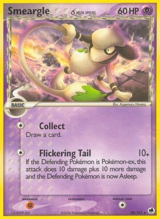Smeargle (39/101) (Espèce Delta) (Estampillé) [EX : Dragon Frontiers] 