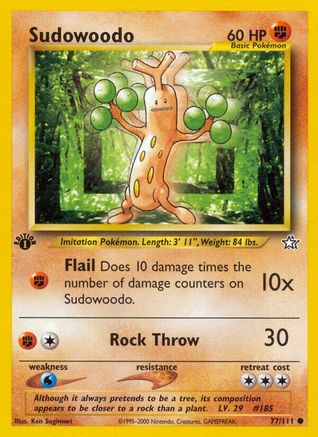 Sudowoodo 77/111 - [Neo Genesis] 1st Edition