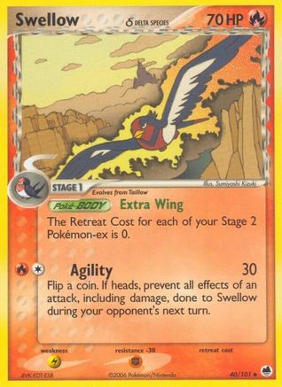 Swellow (Delta Species)/101 - [Dragon Frontiers] Reverse Holofoil
