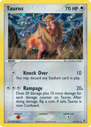 Tauros (16/112) [EX : Rouge Feu et Vert Feuille] 