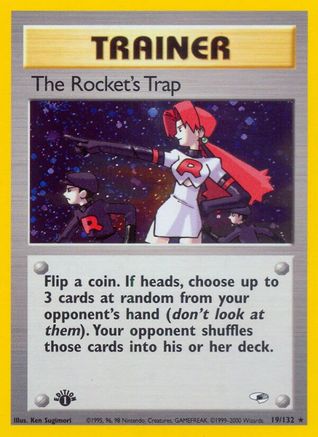 The Rocket's Trap 19/132 - [Gym Heroes] 1st Edition Holofoil