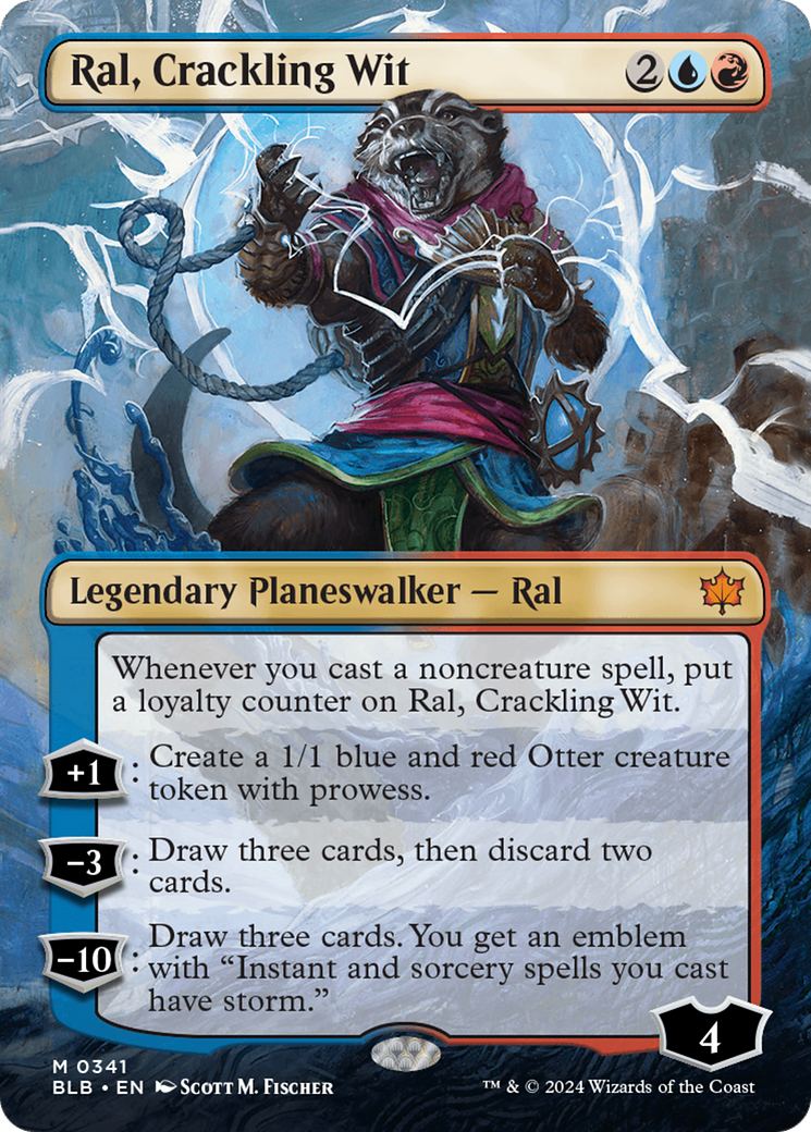 Ral, Crackling Wit (Borderless) (BLB-341) - [Bloomburrow] (Borderless) Foil