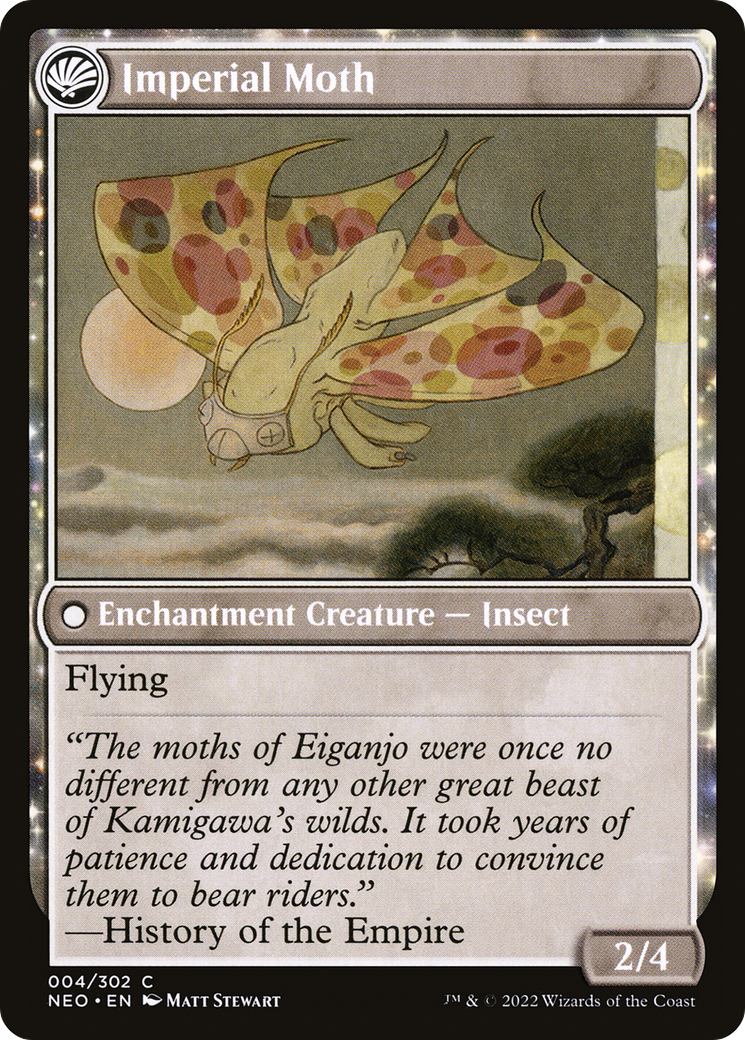 Befriending the Moths // Imperial Moth (NEO-004) - [Kamigawa: Neon Dynasty]: (fandfc, enchantment)