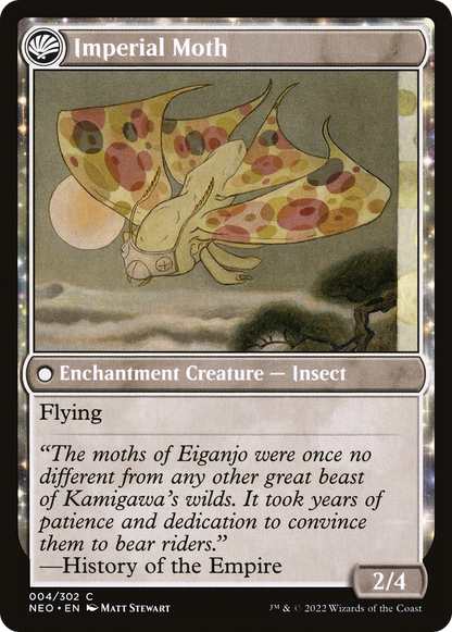 Befriending the Moths // Imperial Moth (NEO-004) - [Kamigawa: Neon Dynasty]: (fandfc, enchantment)