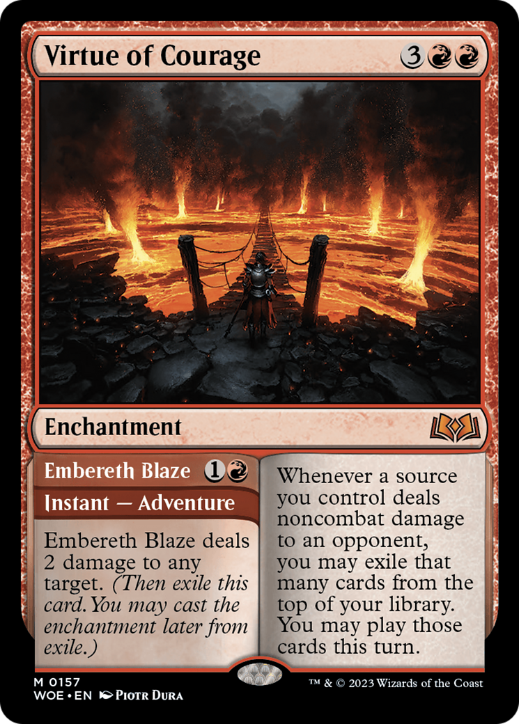 Virtue of Courage (WOE-157) - [Wilds of Eldraine] Foil