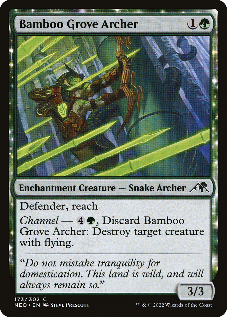 Bamboo Grove Archer (NEO-173) - [Kamigawa: Neon Dynasty]: (enchantment) Foil