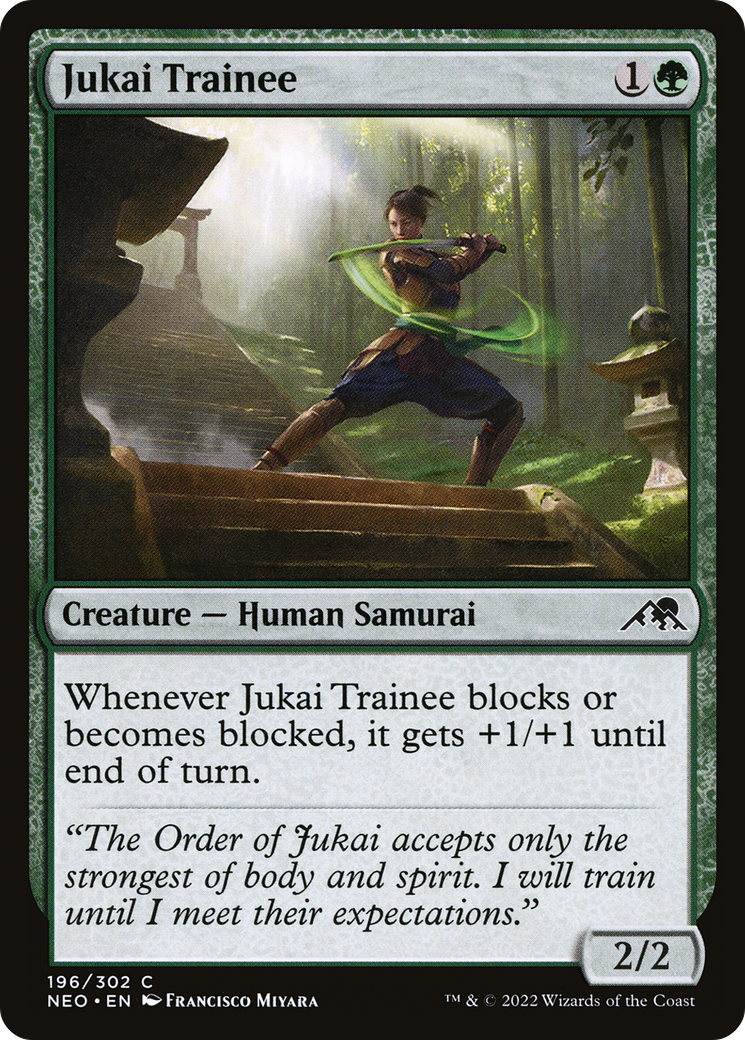 Jukai Trainee (NEO-196) - [Kamigawa: Neon Dynasty] Foil