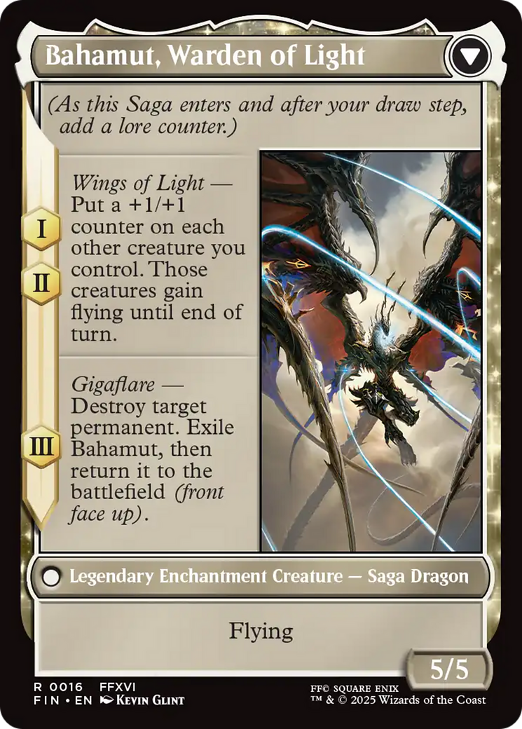 Dion, Bahamut's Dominant // Bahamut, Warden of Light (FIN-016) - [FINAL FANTASY]: (enchantment)