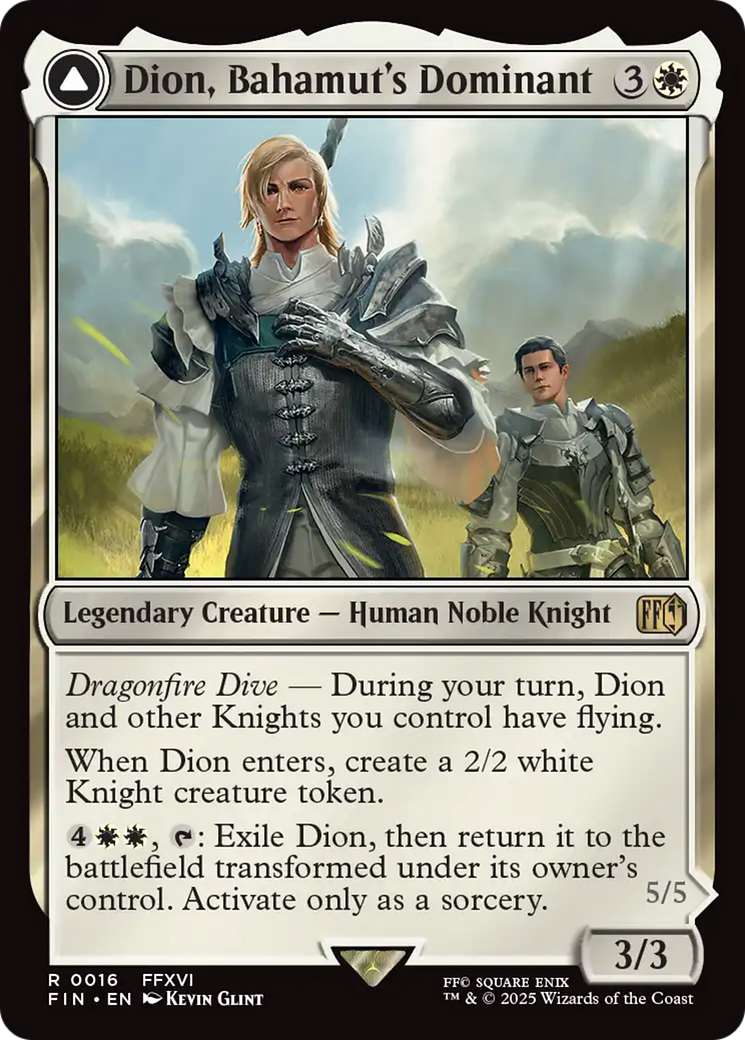 Dion, Bahamut's Dominant // Bahamut, Warden of Light (FIN-016) - [FINAL FANTASY]: (enchantment)