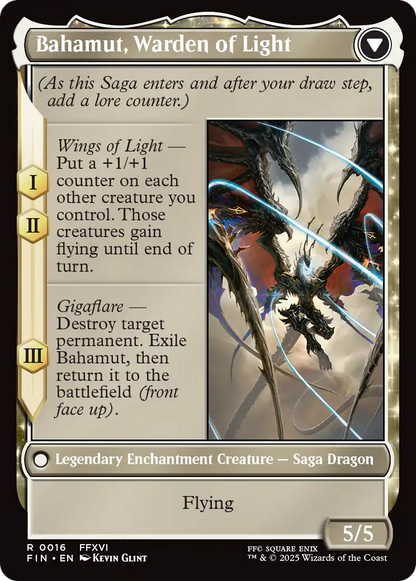 Dion, Bahamut's Dominant // Bahamut, Warden of Light (FIN-016) - [FINAL FANTASY]: (enchantment) Foil