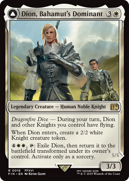 Dion, Bahamut's Dominant // Bahamut, Warden of Light (FIN-016) - [FINAL FANTASY]: (enchantment)