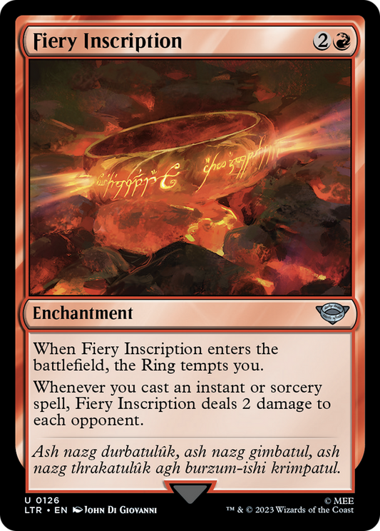 Inscription enflammée [Le Seigneur des Anneaux : Les Contes de la Terre du Milieu] 