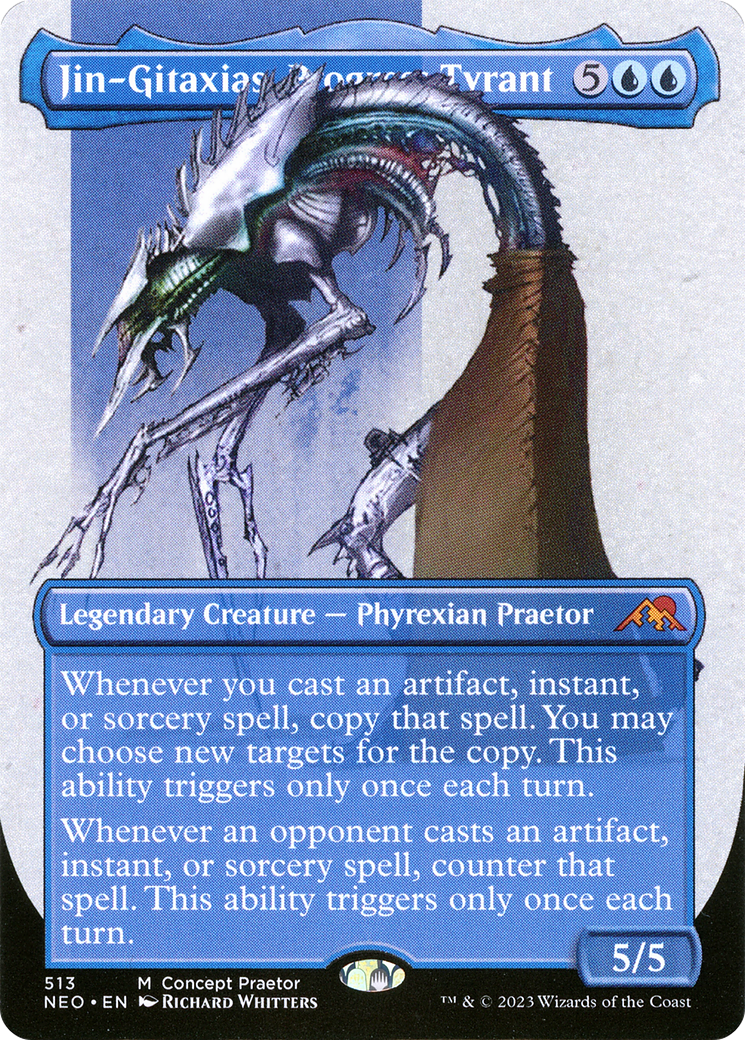 Jin-Gitaxias, Progress Tyrant (ONE-513) - [Kamigawa: Neon Dynasty] (Borderless) Foil