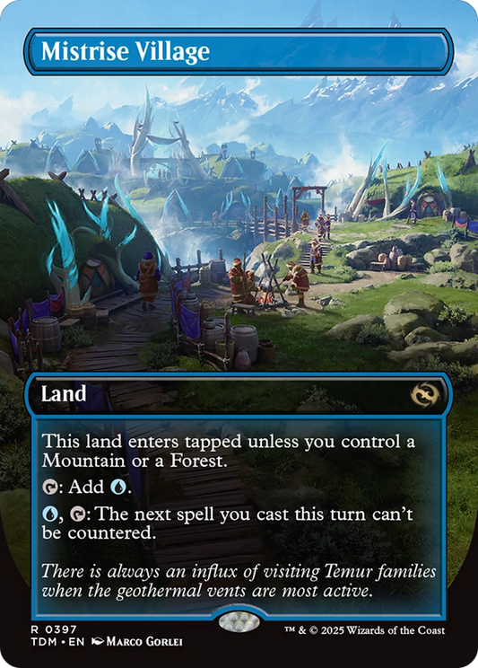 Mistrise Village (Borderless) (TDM-397) - [Tarkir: Dragonstorm] (Borderless) Foil