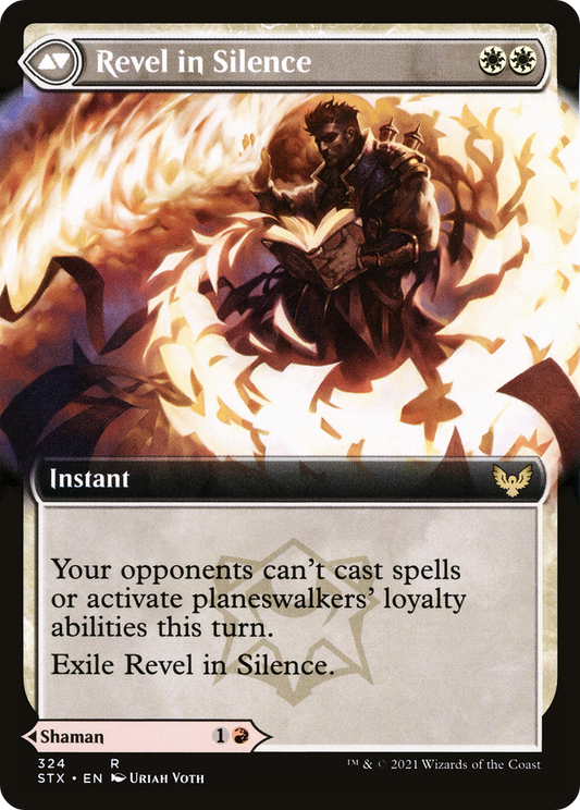 Flamescroll Celebrant // Revel in Silence (STX-324) - [Strixhaven: School of Mages]: (Extended Art)