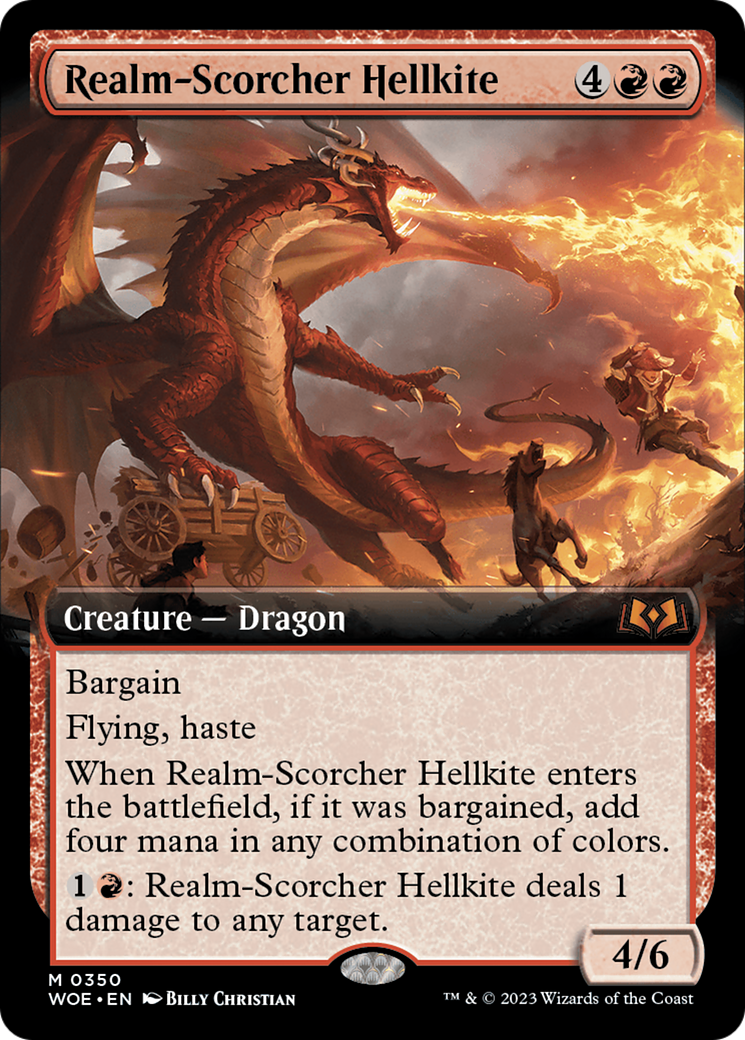 Realm-Scorcher Hellkite (Extended Art) (WOE-350) - [Wilds of Eldraine]: (Extended Art) Foil