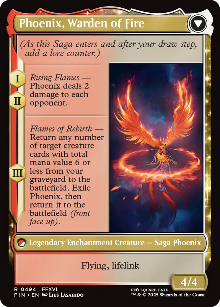 Joshua, Phoenix's Dominant // Phoenix, Warden of Fire (FIN-494) - [FINAL FANTASY]: (enchantment, Extended Art) Foil