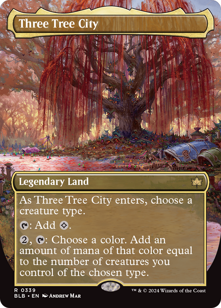 Three Tree City (BLB-339) - [Bloomburrow] (Borderless) Foil
