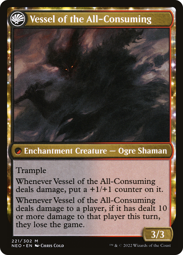 Hidetsugu Consumes All // Vessel of the All-Consuming (NEO-221) - [Kamigawa: Neon Dynasty]: (fandfc, enchantment) Foil