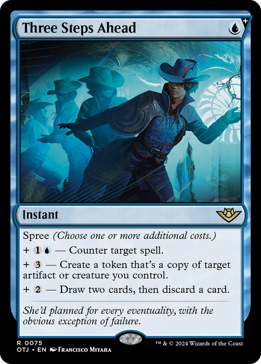 Trois pas d'avance (OTJ-075) - [Outlaws of Thunder Junction] : (spree) Foil 