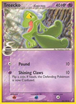 Treecko (68/100) (Espèce Delta) (Estampillé) [EX : Gardiens de cristal] 