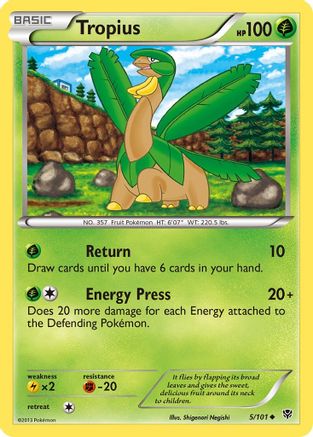 Tropius (5/101) [Noir et blanc : explosion de plasma] 