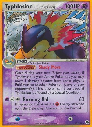 Typhlosion (12/101) (Espèce Delta) (Estampillé) [EX : Dragon Frontiers] 