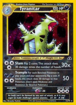 Tyranitar (12) 12/75 - [Neo Discovery] 1st Edition Holofoil