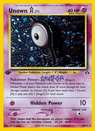 Unown [A] (14) 14/75 - [Neo Discovery] 1st Edition Holofoil
