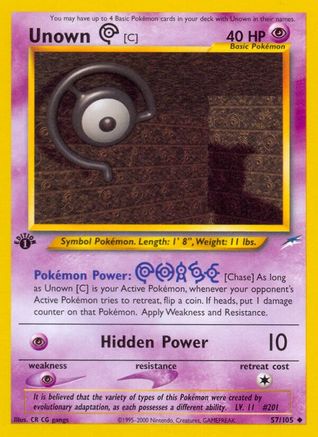 Unown [C] 57/105 - [Neo Destiny] 1st Edition