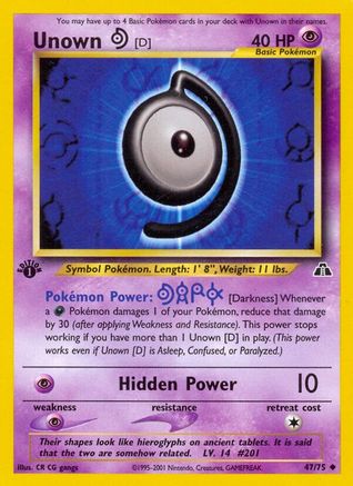 Unown [D] 47/75 - [Neo Discovery] 1st Edition